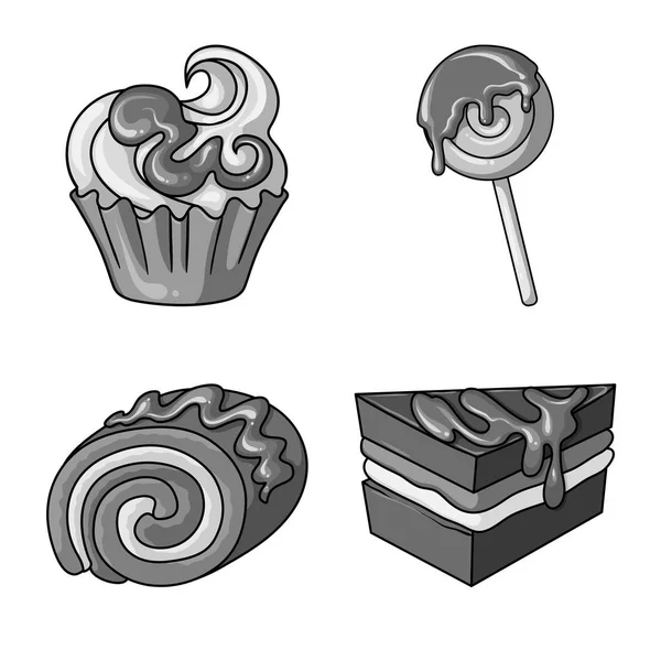 Conception vectorielle du logo doux et caramel. Collection d'illustrations vectorielles de bouillon sucré et culinaire . — Image vectorielle
