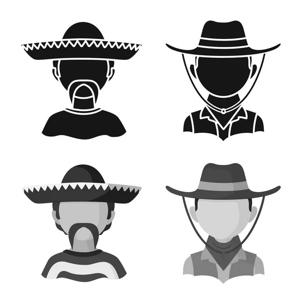 Diseño vectorial de imitador e icono residente. Colección de imitador e icono de vector de cultura para stock . — Vector de stock