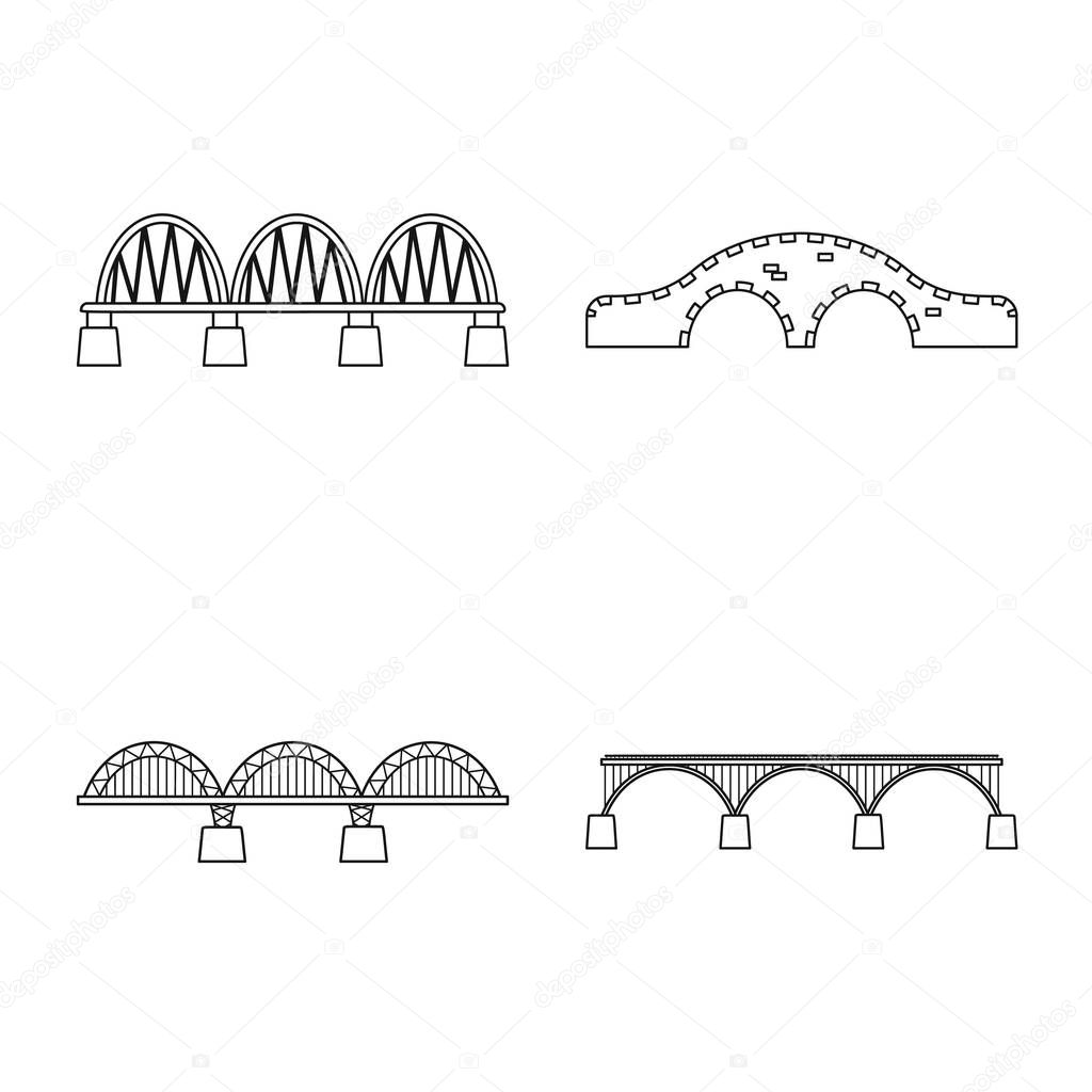 Vector design of sight and connection symbol. Set of sight and construct stock vector illustration.