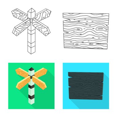 Ham vektör çizim ve orman sembolü. Ham kümesi ve hisse senedi için parke vektör simgesi.