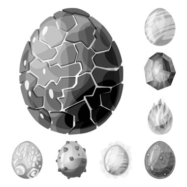 Canavar ve fantezi işareti Vektör illüstrasyon. Canavar ve büyük stok vektör illüstrasyon seti.