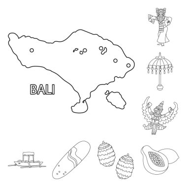Bali ve Karayip simgesi vektör tasarımı. Bali ve coğrafya stok vektör illüstrasyon koleksiyonu.