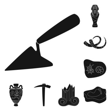 Müze ve öznitelikleri logosu yalıtılmış nesne. Müze ve tarihsel hisse senedi vektör çizim.