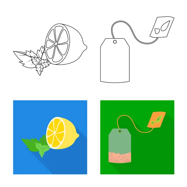 Ilustración vectorial de símbolo sano y floral. Colección de icono de vector saludable y gradiente para stock . — Vector de stock