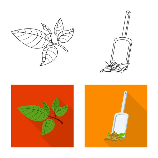 Ilustración vectorial de símbolo sano y floral. Conjunto de ícono de vector saludable y gradiente para stock . — Vector de stock