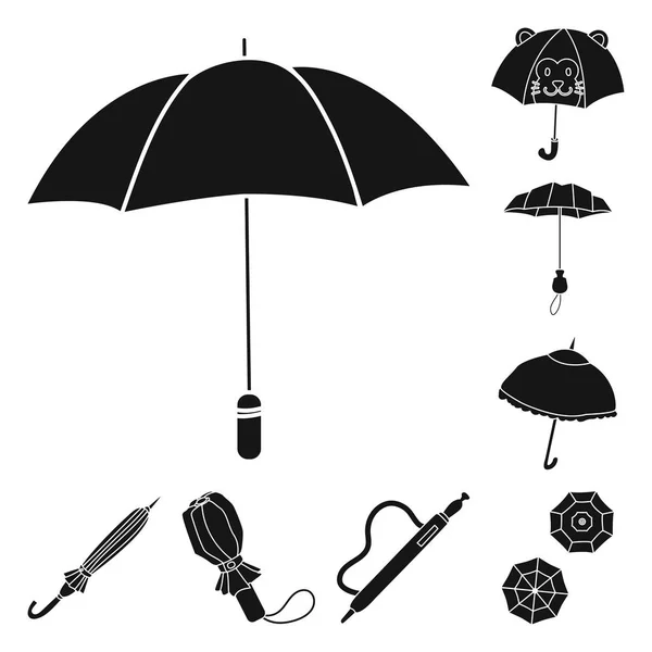 Diseño vectorial del tiempo y el icono lluvioso. Conjunto de ilustración de vectores meteorológicos y de lluvia . — Vector de stock