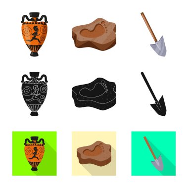 Hikaye ve öğeleri logosu yalıtılmış nesne. Hikaye ve öznitelikleri hisse senedi vektör çizim seti.