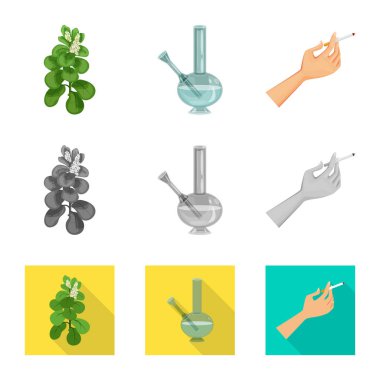 Çöp yalıtılmış nesne ve durdurmak logo. Web için çöp ve alışkanlık hisse senedi simgesi kümesi.