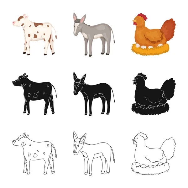 Vectorillustratie van fok- en keuken-pictogram. Collectie van het fokken en biologische vector pictogram voor voorraad. — Stockvector