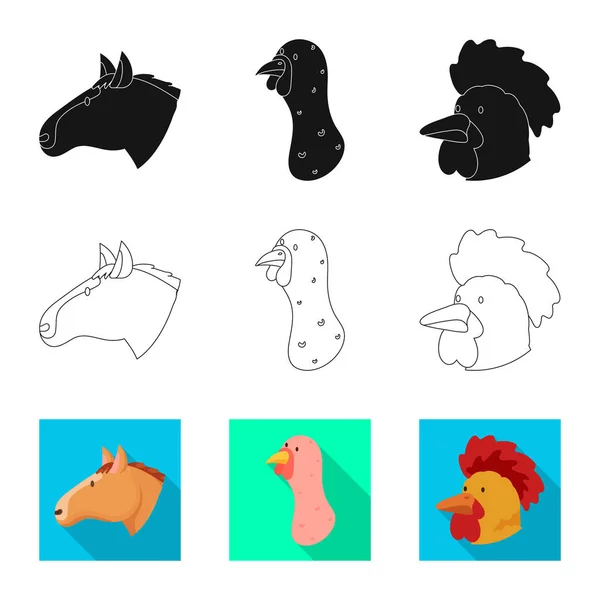 Conception vectorielle de l'agriculture et icône de l'élevage. Ensemble de symbole de stock agricole et biologique pour la toile . — Image vectorielle