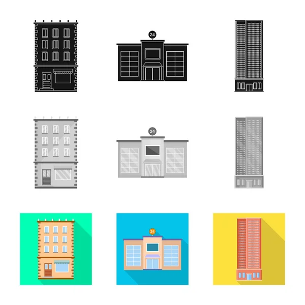 Elkülönített objektum települési és center alá. Az önkormányzati és estate vektor stock illusztráció. — Stock Vector