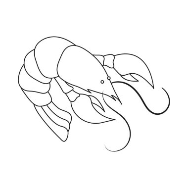 Istakoz ve kırmızı işaret izole nesne. Web için ıstakoz ve taze stok sembolü seti.