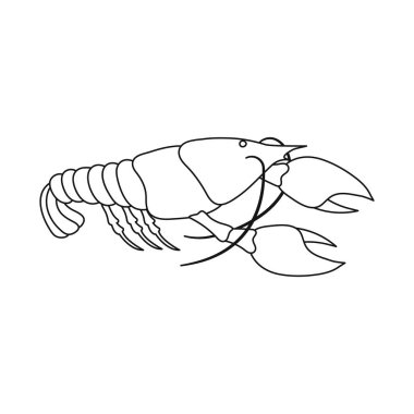 Istakoz ve kırmızı işaret izole nesne. Web için ıstakoz ve taze stok sembolü Koleksiyonu.