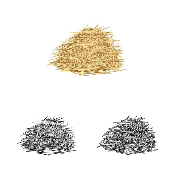 Vector illustration of bagasse and raw  icon. Collection of bagasse and waste stock vector illustration.