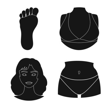 Vücut ve bölümü simge vektör Illustration. Hisse senedi için vücut ve anatomi vektör simge topluluğu.