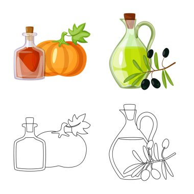 Sağlıklı ve sebze simge vektör Illustration. Tarım hisse senedi vektör çizim ve sağlıklı kümesi.
