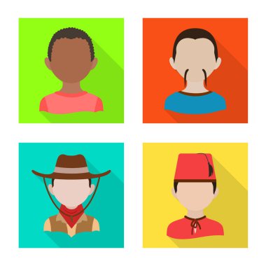 Ulus ve yarış sembolü yalıtılmış nesne. Ulus ve kullanıcı hisse senedi vektör çizim topluluğu.