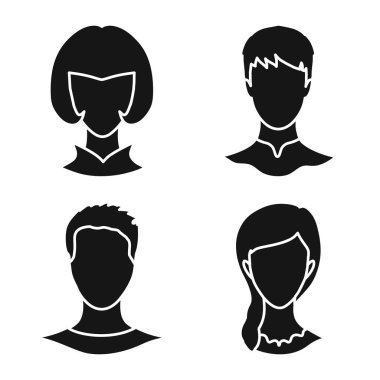 Karakter ve profil sembolü vektör Illustration. Hisse senedi için karakter ve kukla vektör simgesi koleksiyonu.