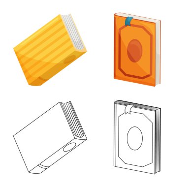 Eğitim ve kapak simge vektör tasarımı. Eğitim ve web için kitapçı hisse senedi simgesi.