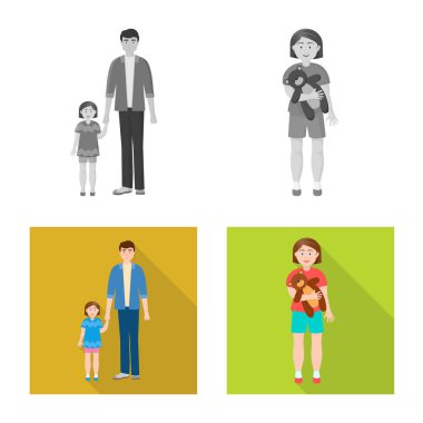 Karakter ve avatar logo vektör tasarımı. Karakter ve portre hisse senedi simgesi için web topluluğu.