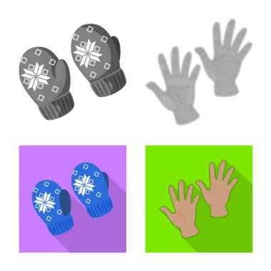 Siluet ve güvenlik işareti yalıtılmış nesne. Siluet ve konfor hisse senedi vektör çizim seti.