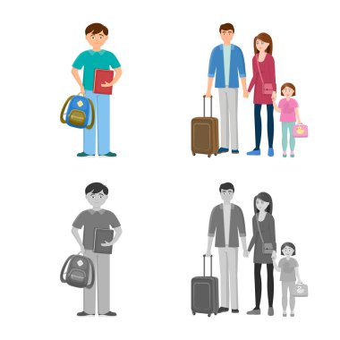 Karakter ve avatar logo vektör tasarımı. Karakter ve portre hisse senedi vektör çizim topluluğu.