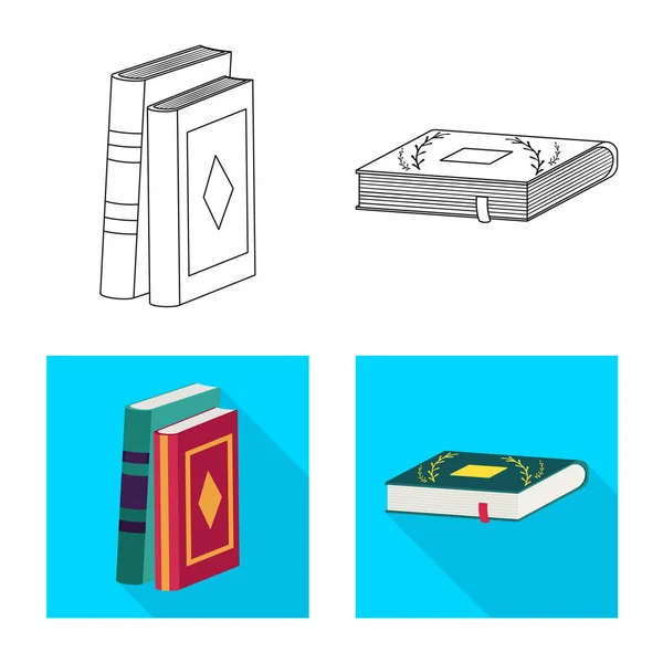 Vector ontwerp van opleiding en dekking logo. Aantal opleidings- en boekhandel voorraad vectorillustratie. — Stockvector