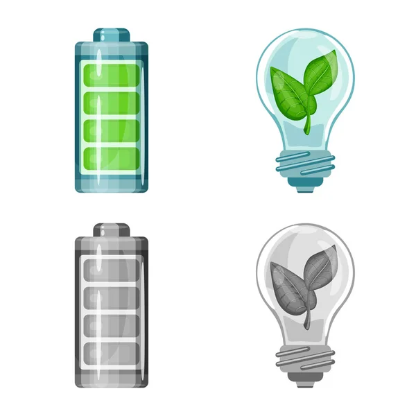 Vector design of innovation and technology  sign. Collection of innovation and nature  vector icon for stock. — Stock Vector