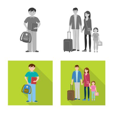 Karakter ve avatar simge vektör tasarımı. Hisse senedi için karakter ve portre vektör simge topluluğu.