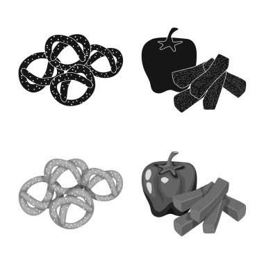 Tat ve daiç logo yalıtılmış nesne. Tat ve web için organik hisse senedi simgesi toplama.