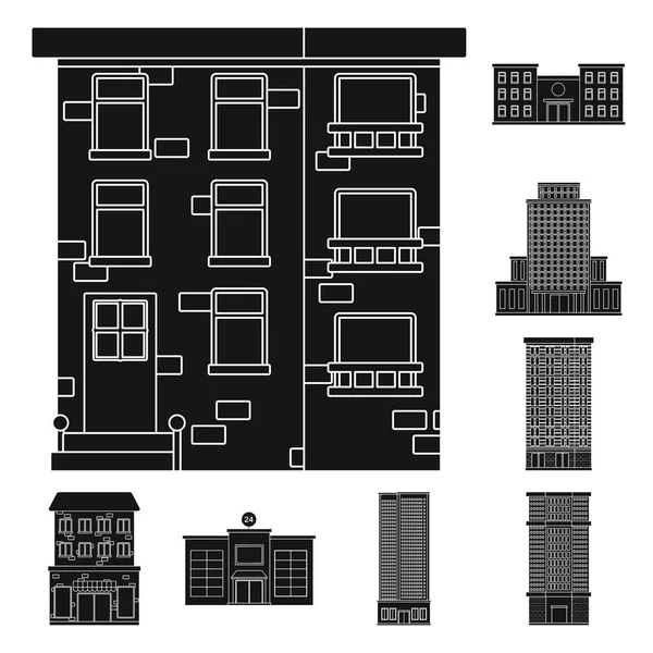 Vector design of modern and estate   sign. Set of modern and building stock vector illustration. — Stock Vector