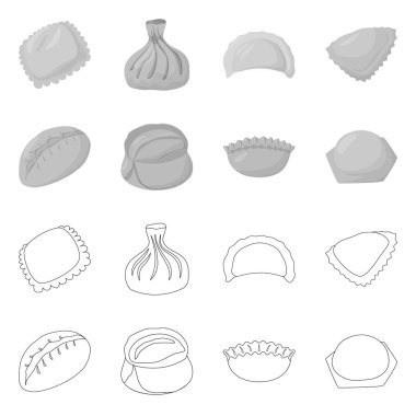 Ürünler ve pişirme logo yalıtılmış nesne. Ürünler ve meze hisse senedi vektör çizim.