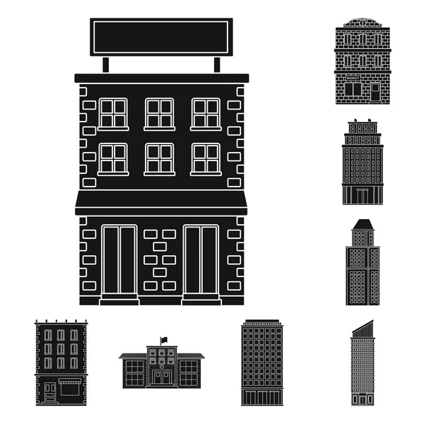 Ilustración vectorial del logotipo moderno y patrimonial. Conjunto de símbolo de stock moderno y de construcción para web . — Archivo Imágenes Vectoriales