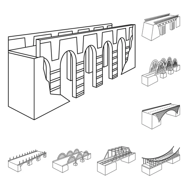 Vector illustratie van Landmark en structuur pictogram. Collectie van Landmark en Crossing Stock vector illustratie. — Stockvector