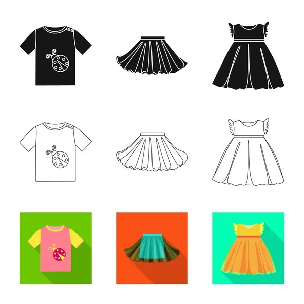 Diseño vectorial de la moda y la prenda de vestir signo. Colección de moda y algodón stock vector ilustración . — Archivo Imágenes Vectoriales