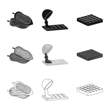 Gıda ve nefis simge vektör tasarımı. Gıda ve web için kahverengi hisse senedi simgesi toplama.