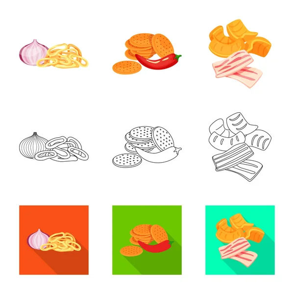 Diseño vectorial del sabor y el icono seasonin. Colección de sabor e ilustración de vector de stock orgánico . — Vector de stock