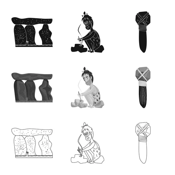 Diseño vectorial del icono de la evolución y la prehistoria. Colección de evolución y desarrollo icono vectorial para stock . — Vector de stock