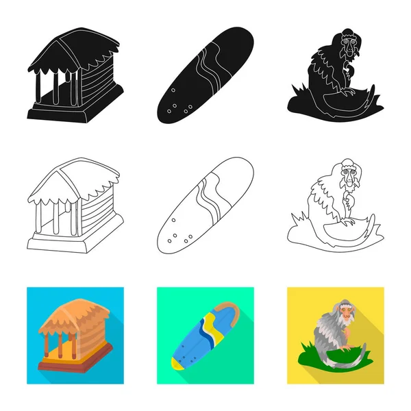 Illustration vectorielle et symbole de voyage. Collecte et illustration vectorielle traditionnelle du stock . — Image vectorielle