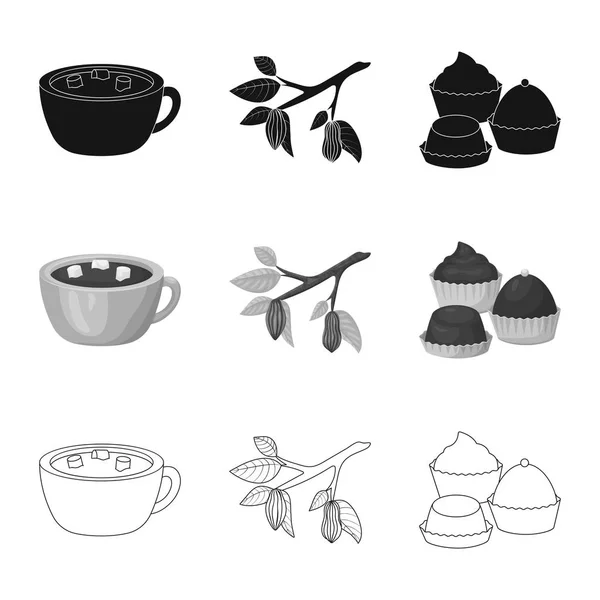 Diseño vectorial de comida y símbolo delicioso. Conjunto de alimentos y marrón vector de stock ilustración . — Vector de stock