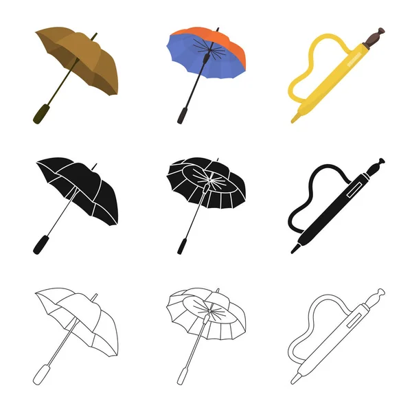 Vector ontwerp van bescherming en gesloten logo. Verzameling van bescherming en regenachtige aandelensymbool voor web. — Stockvector