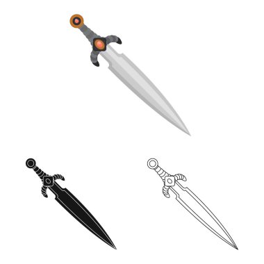 Oyun ve zırh simge vektör tasarımı. Oyun kümesi ve hisse senedi için bıçak vektör simgesi.