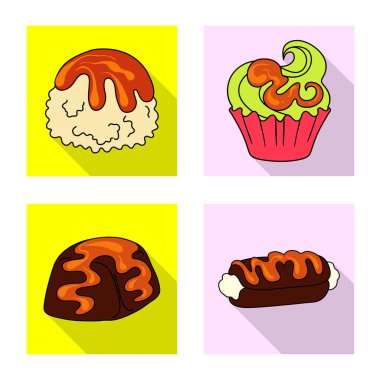 Şekerleme ve mutfak logo vektör Illustration. Şekerlemeler ve renkli hisse senedi vektör çizim.