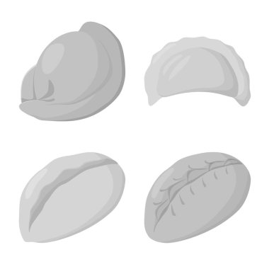 Köfte ve doldurulmuş simge vektör tasarımı. Köfte ve yemek hisse senedi simgesi için web topluluğu.