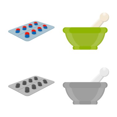 Perakende ve sağlık sembol vektör tasarımı. Perakende ve sağlık hisse senedi vektör çizim seti.