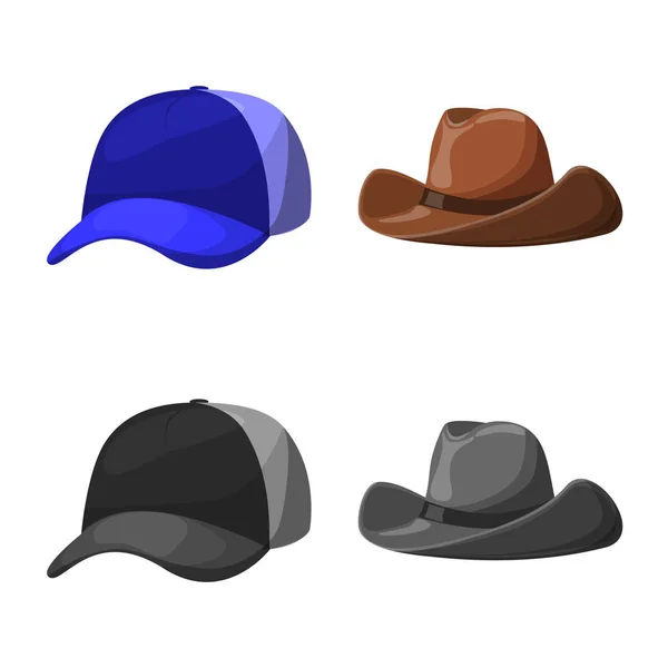 Ilustración vectorial del logotipo de la ropa y la gorra. Colección de ropa y boina símbolo de stock para la web . — Vector de stock