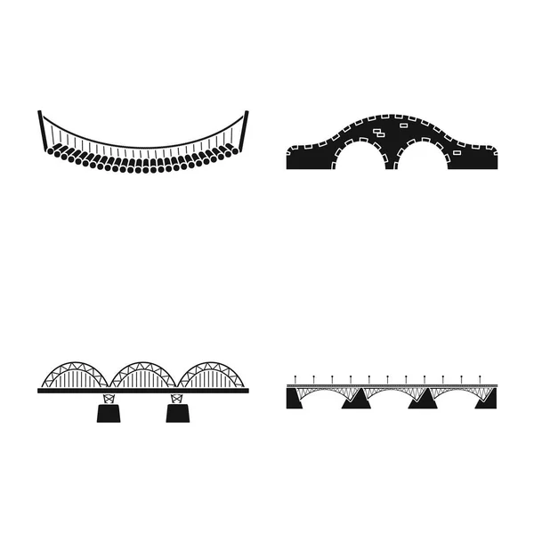 Vektor tervezés konstrukció és oldalsó szimbólum. A konstrukció és a híd állomány vektorának illusztrációja. — Stock Vector