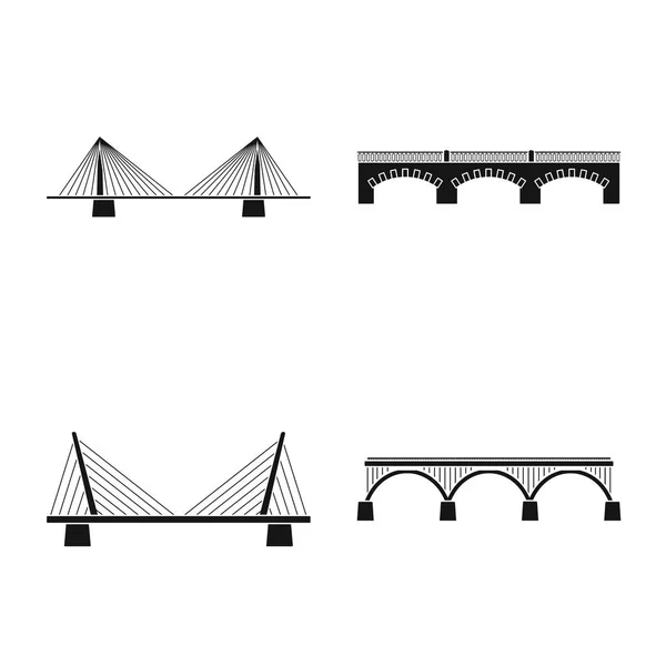 Conception vectorielle de la construction et du symbole latéral. Ensemble d'illustration vectorielle de construction et de stock de pont . — Image vectorielle