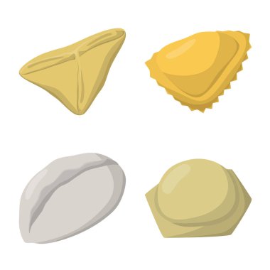 Köfte ve gıda simgesi izole nesne. Stok için köfte ve doldurulmuş vektör simgesi koleksiyonu.