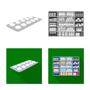 Perakende ve sağlık logo yalıtılmış nesne. Perakende ve sağlık hisse senedi simgesi için web topluluğu.